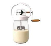 Baratte à beurre,1500ml Fouet à Beurre Manuel avec Bocal en Verre Batteur à Œufs | Comprenant mixeur à œufs et bouteille en verre | pour pâtisserie, cuisine, confiture, sauce,