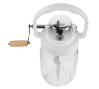 Baratte à Beurre Manuelle à Manivelle, Bocal Verre 1500 Ml | Acier Inoxydable et Bois, Système sans Électricité, Démontable, pour Crème, la Cuisine Familiale, Fêtes