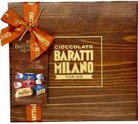 Baratti & Milano Boîte cadeau avec inscription en bois 280 g de pralines assorties