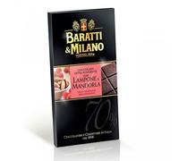 Baratti & Milano - TABLETTE CHOCOLAT NOIR EXTRA 70%, FRAMBOISES & AMANDES 75GR - Produit artisanal italien
