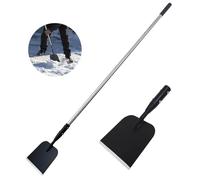 BARAYSTUS Pelle de jardin multifonction en acier au carbone, grattoir à glace avec poignée réglable pour lutter contre les mauvaises herbes, la glace dure et la neige gelée sur les trottoirs et les