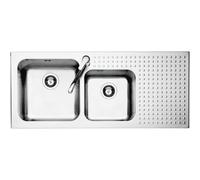 BARAZZA 1IS12060/2D Ãvier Encastrable | inox, 2 bacs, dimensions 121x53x22 cm