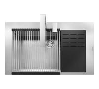 BARAZZA 1LMDR91K Évier Encastrable | Vasca + accessori, Coperchio inox, Rubinetto incluso
