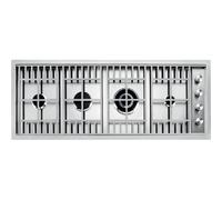 BARAZZA 1PLB3TI Plaque de cuisson à gaz Encastrable | 3 feux + double couronne, grilles acier inox, valve sécurité
