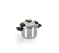 Barazzoni, Acier autocuiseur double système facile, capacité 6 l, ø 22 cm, inox 18/10, fabriqué en Italie, 6 litres