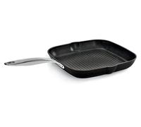 Barazzoni Black Titan Pro, Grill 28 * 28cm, Manche en Acier rivetée, Anti-adhésif Titan Pro (5 Layers). Induction Compatible, Made in Italy
