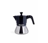 BARAZZONI, Cafetière, aluminium et acier, modèle Deluxe Induction, 3 tasses, sûre, solide, élégant, poignée et bouton anti-brûlure, parfait pour les plans à induction, certifié