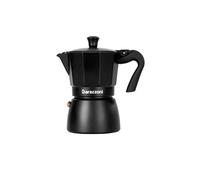 Barazzoni la Deluxe Cafetière 3 Tasses, Aluminium, noir, 8.6 x 14.5 x 15,6 cm