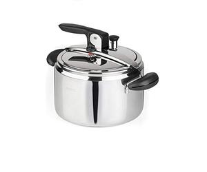 Barazzoni Marmite à pression Ameli 22 cm, capacité 5 l, fabriqué en Italie, inox 18/10, acier et noir