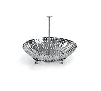 Barazzoni Panier pour Cuisson Vapeur avec Manche télescopique (sans Nickel), 28 cm, Acier Inoxydable, Acier
