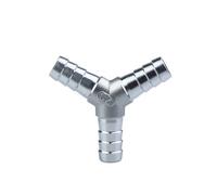 Barb Pipe Fitting 3 Way T/Y Type Connector For 6mm 10mm 12mm 15mm 20mm 25mm Hose Stainless Steel 304 Pagoda Water Tube Fittings (Color : Silver, Size : 16mm Barb)