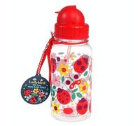 BARBACADO Bouteille Gourde Enfant 500ml avec Paille & Cordon - motif COCCINELLE