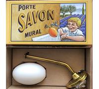 Porte-savon rotatif mural avec savon végétal fleur de coton. Made in France.