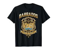 Barbade Pride and Industry Trident Bouclier héraldique Est 1966 T-Shirt