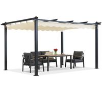 Barbados 4x4m Garden Point pergola de terrasse beige anthracite