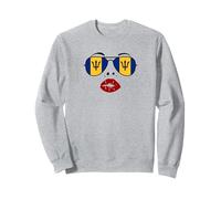 Barbados Flag Summer Girl Lips Kiss National Sunglasses Day Sweatshirt