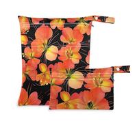 Barbados Pride of Barbados Beauty Flower Lot de 2 sacs de voyage imperméables et secs avec poignées pour le yoga