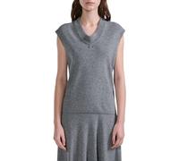 Barbara Bui - Wool and Cashmere Sleeveless Sweater - Femme - Pulls - Gris - Taille: 38 FR