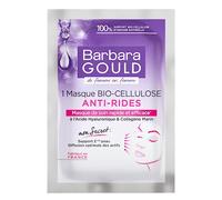 Barbara Gould - Masque Bio-Cellulose Anti-Rides 100% d'Origine Naturelle, Masque Visage Femme Anti-Âge Enrichi en Acide Hyaluronique et en Collagène Marin - Sachet Uni-dose