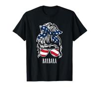 Barbara Messy Hair Chignon avec lunettes de soleil ruban USA T-Shirt