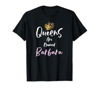 Barbara Nom Reine Personnalisé Femme Fille Mignon Rose Noir T-Shirt
