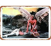 BARBARELLA, Jane Fonda, John Phillip Law, 1968 Panneau mural en métal pour intérieur et extérieur 20,3 x 30,5 cm