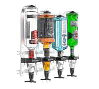 Barbarian 3/4/6 bouteilles optiques pour spiritueux - Support doseur d'alcool ou de vin à l'envers pour la maison, le bar, le garage, la grotte (4 bouteilles de 35 ml)