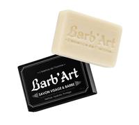 Barb'Art - Savon Barbe & Visage - Neutre Sans Parfum- Nettoyage visage - Toutes peaux, même sensibles - 100g