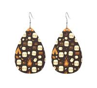 Barbe À Papa Mignonne Sur Le Thème Du Camping Boucles D'Oreilles De Goutte Vintage Boucles D'Oreilles Pendantes Amusantes Boucle D'Oreille En Simili Cuir Pour Voyages Les Vacances Danse