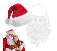 Barbe et chapeau de Père Noël - Décorations de Noël - Barbe et chapeau de Père Noël - Faux Noël pour cosplay, fête de Noël