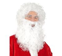 DEGUISE TOI - Barbe et Perruque du père Noël - 1 Perruque - 1 Barbe - Taille Unique - Blanc - Accessoires pour déguisement - Synthétique 100% Polyester 100% Polyester - - Noel