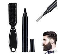 Barbe Filler Pen,Crayon à Barbe Homme,Kit De Stylo De Remplissage De Barbe,Beard Pencil Filler for Men,Beard Filling Pen Kit,Imperméable Longue Durée,Postuler à Moustache Et Sourcils,avec Brosse, Noir