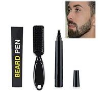 Barbe Filler Pen,Stylo à barbe,Crayon à Barbe Homme,Stylo De Remplissage De Barbe,Beard Pencil Filler for Men,Beard Filling Pen Kit,Imperméable,4 pointes,Brosse souple,Postuler à Moustache Et Sourcils