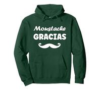 Barbe Hipster Moustache Gracias Homme Humour Moustache Sweat à Capuche, Unisexe pour Adultes, Vert Forêt, M
