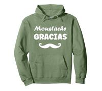 Barbe Hipster Moustache Gracias Homme Humour Moustache Sweat à Capuche, Unisexe pour Adultes, Vert Sauge, XL