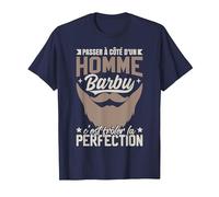 Barbe Humour Papa Barbu T-Shirt, Homme, Bleu Marine, 3XL