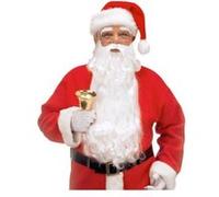 Barbe Pere Noel Nylon Luxe Avec Moustaches Et Cache Sourcils - Blanc - Unique Blanc G