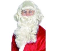 Smiffys Kit accessoires Père Noël, Blanc, avec perruque et barbe, 38 cm/15in, Deluxe