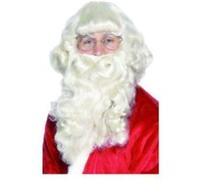 Barbe Pere Noel Platine Super Luxe 38 Cm - Blanc - Unique Blanc G