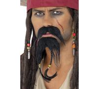 Barbe Pirate Ensemble Marron Caribéen Avec Déguisement Moustache Accessoire Ne