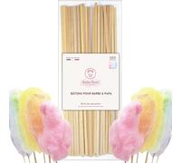 Barbe Rose® - 100 Bâtons pour Barbe à Papa - Bâtonnets Carrés en Bois 30 CM - Apte au Contact Alimentaire - Pour Machine Barbe à Papa - Sucettes et Pâtisseries - Loisirs - Travaux Manuels et Bricolage