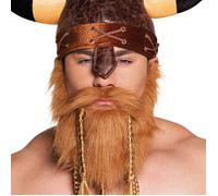 BARBE ROUSSE VIKING AVEC TRESSES Orange, Cuivre, Mandarine