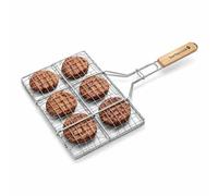 Barbecook Grille barbecue pour hamburger, Acier chromé/Bouleau FSC, 35 x 23 cm