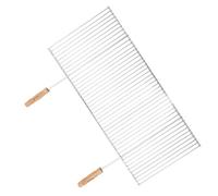 Barbecook grille de barbecue rectangulaire professionnelle en chrome et bois, accessoire barbecue, 90x40cm, Argent