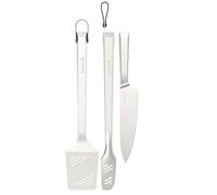 Barbecook Kit ustensiles barbecue Premium - Spatule, couteau de chef et pinces en acier inoxydable