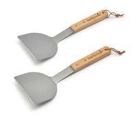 Barbecook Set de 2 spatules à plancha, ustensiles plancha pour barbecue plancha, 31x1x14 cm, Argent