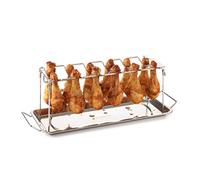 Barbecook - Support pilons de poulet en inox - Pour 12 cuisses - 37,5 x 15,5 x 2 cm - Argent
