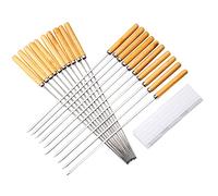 Barbecue 20pcs Barbecue, brochettes en métal réutilisables Kabob, brochettes BBQ Shish Kabob Kabob Metal Skewers Skewers, Kebabs plats rond en acier inoxydable, pour griller des