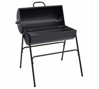 Barbecue à baril au charbon de bois - vidaXL - Noir - Acier - 80x95x90 cm - Surface de cuisson 72x35,5 cm
