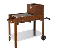 Barbecue à bois en acier Corten pour Serial Griller, Flipper avec grille en acier inoxydable, Super Flipper avec accessoires (Flipper (Zone de cuisson 45 x 50 cm))